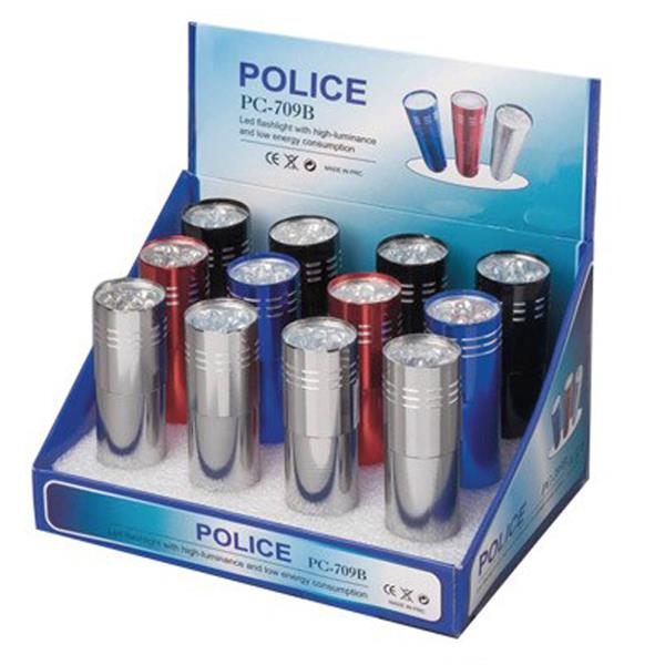 POLICE PC-709 B POWER LEDLİ 3*AAA PİLLİ MİNİ METAL KASA EL FENERİ