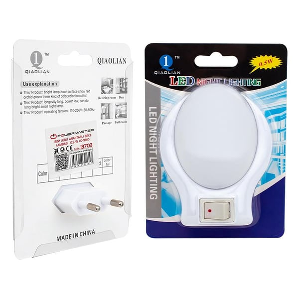 POWERMASTER 822 0.5 WATT LEDLİ ANAHTARLI GECE LAMBASI
