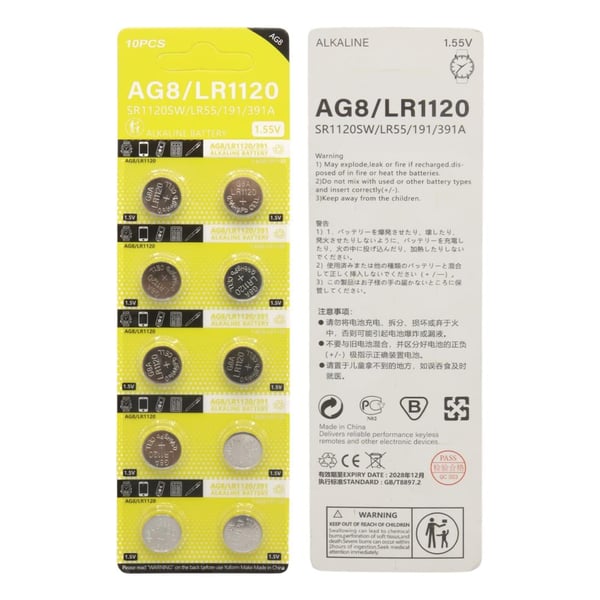 Powermaster AG-8 Alkalin LR1120 Düğme Pil (10'lu Paket) Fiyatı - Merter Elektronik
