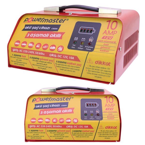 POWERMASTER C9304 12 VOLT - 10 AMPER AKÜ ŞARJ CİHAZI