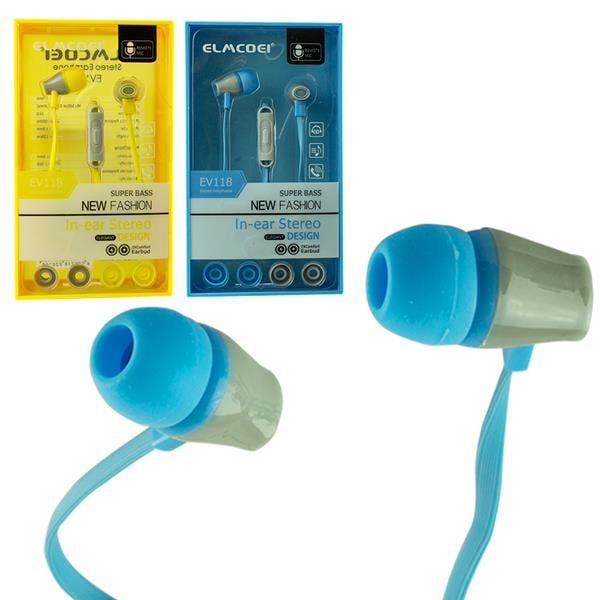 POWERMASTER EV-118 MİKROFONLU YASSI KULAK İÇİ KULAKLIK ( MAVİ*YEŞİL*BEYAZ*SARI*SİYAH )