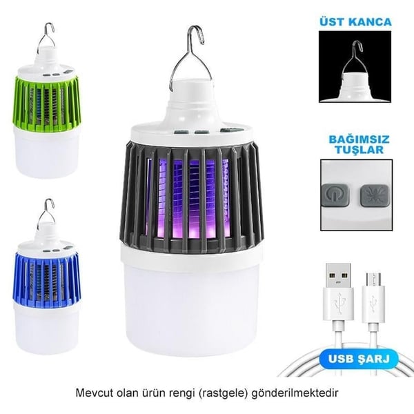 Powermaster MX-858 USB'li Sinek Öldürücü Özellikli 3 Modlu Şarjlı Kamp Feneri Fiyatı - Merter Elektronik