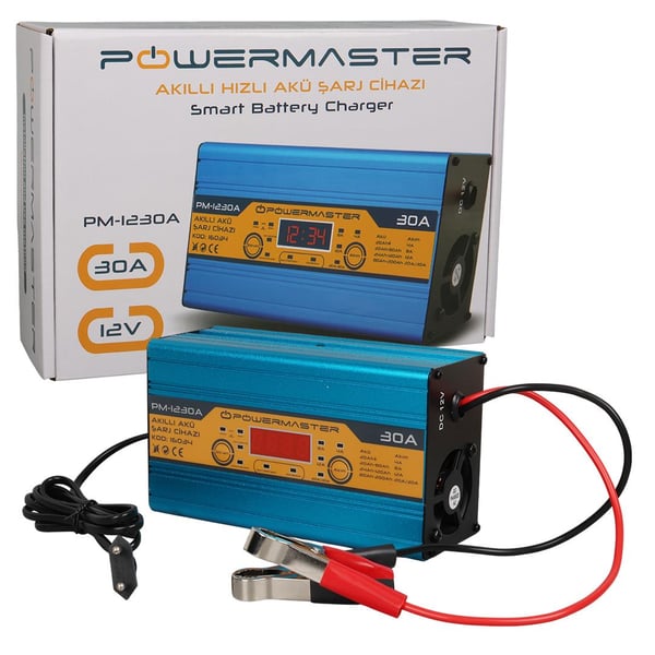 Powermaster PM-1230 12 Volt Max 30 Amper Akü Şarj Cihazı Fiyatı - Merter Elektronik