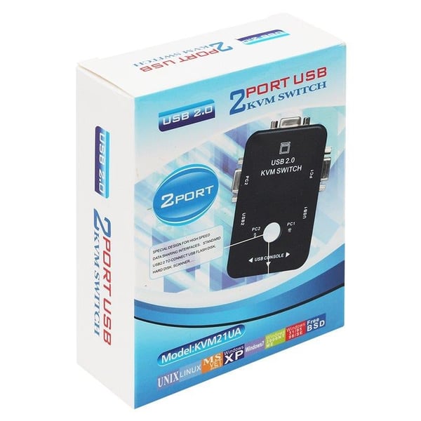 POWERMASTER PM-12690 2 KANAL VGA KVM SWİTCH (2 BİLGİSAYARI TEK ELDEN YÖNETİN)