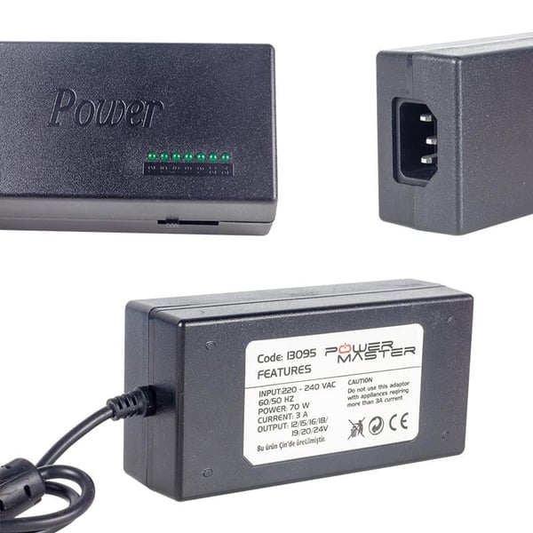 POWERMASTER PM-13095 12 VOLT - 24 VOLT - 70 WATT 8 UÇLU UNIVERSAL NOTEBOOK ADAPTÖRÜ
