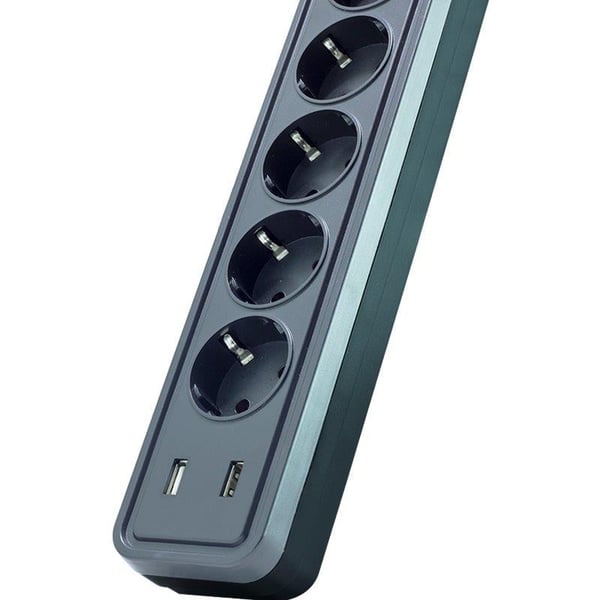 POWERMASTER PM-17565 10 AMPER - 2500 WATT - 175 JOULE 5Lİ 2 METRE KABLOLU 2 USBLİ AKIM KORUMALI PRİZ