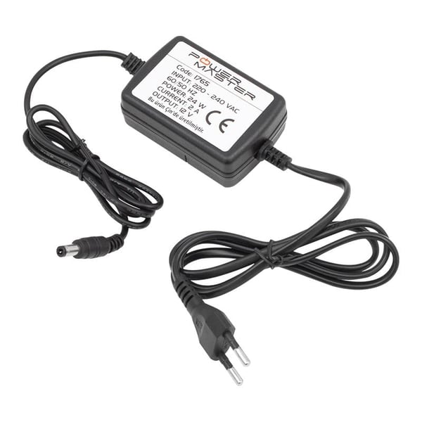 POWERMASTER PM-1765 12 VOLT - 2 AMPER 5.5*2.5 MM UÇLU PLASTİK KASA MASAÜSTÜ ADAPTÖR