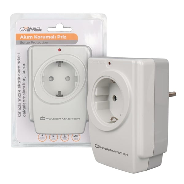 Powermaster PM-18721 Akım Korumalı Tekli Priz Fiyatı - Merter Elektronik
