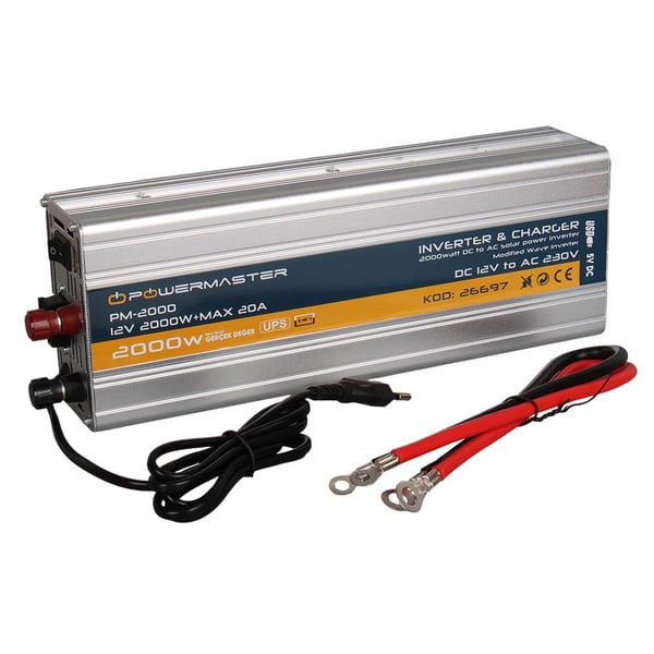 POWERMASTER PM-2000 12 VOLT - 2000 WATT ŞARJLI UPSLİ INVERTER Fiyatı - Merter Elektronik