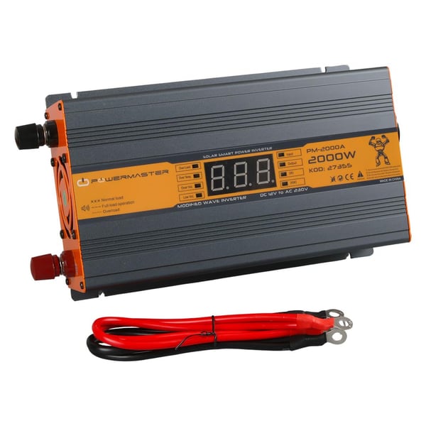 POWERMASTER PM-2000A 12 VOLT 2000 WATT LED EKRANLI POWER INVERTER Fiyatı - Merter Elektronik
