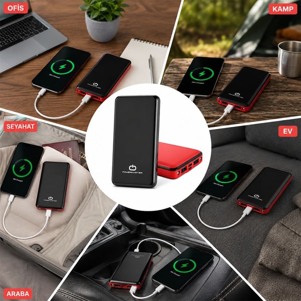 Powermaster PM-23850 12000 mAh Powerbank Fiyatı - Merter Elektronik