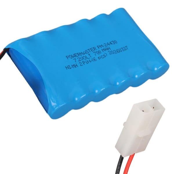 Powermaster PM-24430 7.2Volt 700mAh Ni-Mh 2 Pin Soketli 6'lı Oyuncak Araba Pili 202105 Fiyatı - Merter Elektronik