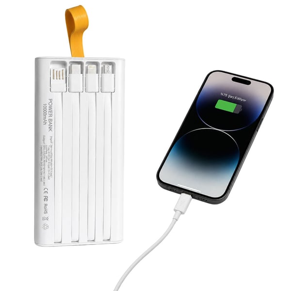 PowerMaster PM-25402 10000 Mah Çift Usb + Type-C Girişli Beyaz Powerbank Fiyatı - Merter Elektronik