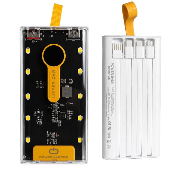 PowerMaster PM-25402 10000 Mah Çift Usb + Type-C Girişli Beyaz Powerbank Fiyatı - Merter Elektronik