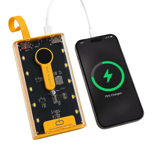 PowerMaster PM-25404 20000 Mah Çift Usb + Type-C Girişli Sarı Powerbank Fiyatı - Merter Elektronik