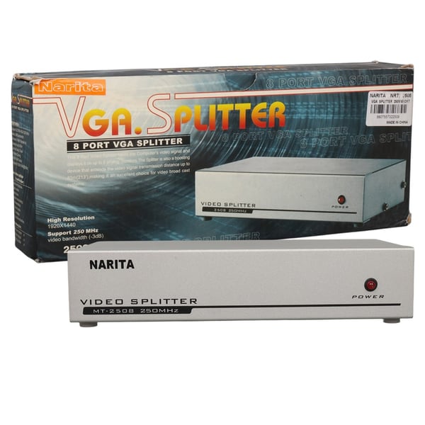 PowerMaster PM-2553 8 Port VGA Dağıtıcı Çoğaltıcı Splitter 9 Volt Adaptörlü 1920X1440 250Mhz Fiyatı - Merter Elektronik