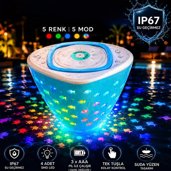 PowerMaster PM-25535 Havuz İçin Yüzen Led Işık Fiyatı - Merter Elektronik