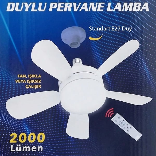 PowerMaster PM-25552 E27 2000 Lümen Ledli Tavan Fan Vantilatör Fiyatı - Merter Elektronik