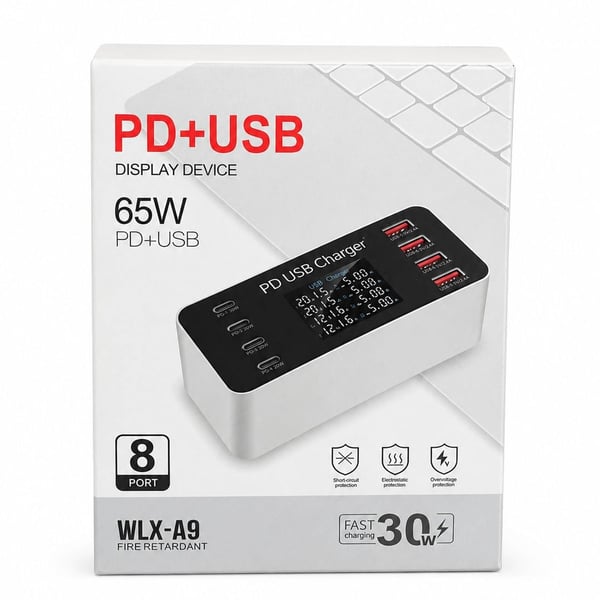 PowerMaster PM-26056 8 Port USB+PD Şarj İstasyonu (4 USB+ 4 PD) Fiyatı - Merter Elektronik