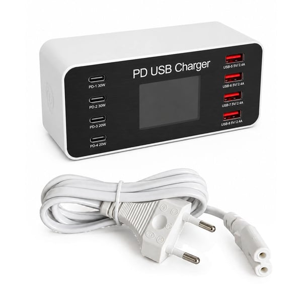 PowerMaster PM-26056 8 Port USB+PD Şarj İstasyonu (4 USB+ 4 PD) Fiyatı - Merter Elektronik