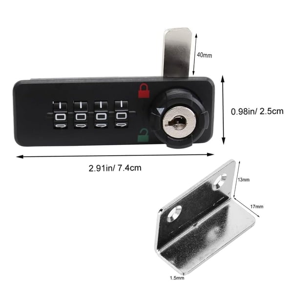 PowerMaster PM-26731 Şifreli Mekanik Siyah Çekmece Dolap Kilidi (Sol) Fiyatı - Merter Elektronik