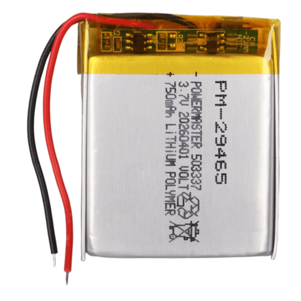 PowerMaster 503337 3.7V 750mAh Lityum Polimer (Li-po) Batarya Ciklet Pil Fiyatı - Merter Elektronik