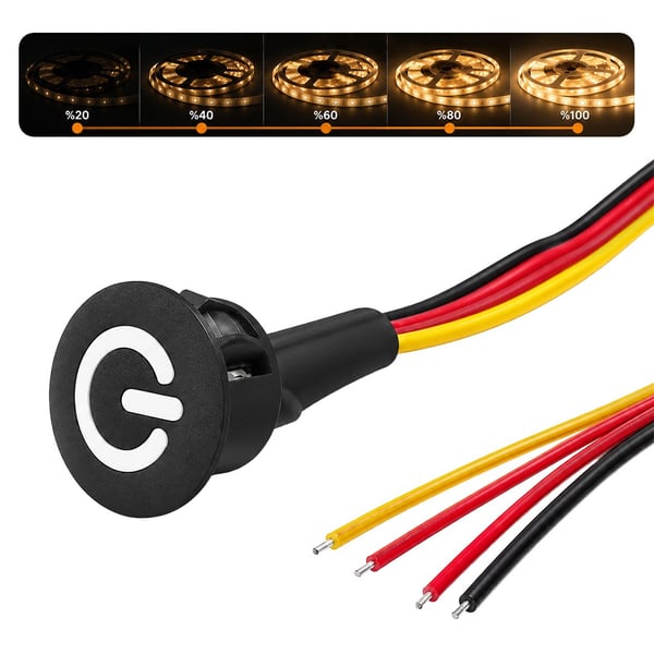 POWERMASTER PM-30787 12V 10MM KABLOLU LED DIMMER SWITCH BUTON Fiyatı - Merter Elektronik