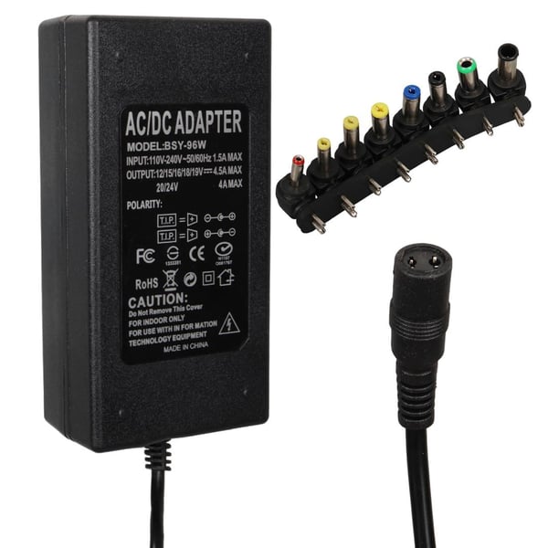 POWERMASTER PM-31040 12/15/16/18/19/20/24 VOLT 4.5/4 AMPER VOLTAJ KADEMELİ 8 UÇLU ADAPTÖR