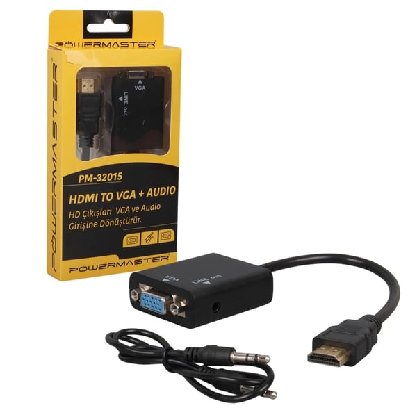Powermaster HDMI To Vga+Audio Çevirici Fiyatı - Merter Elektronik