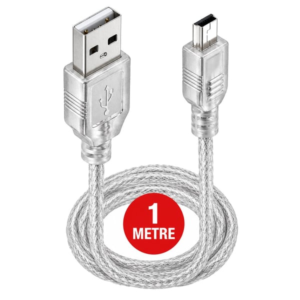 POWERMASTER PM-38848 USB ERKEK TO 5 PİN ERKEK 1 METRE ŞEFFAF UÇ V3 KABLO