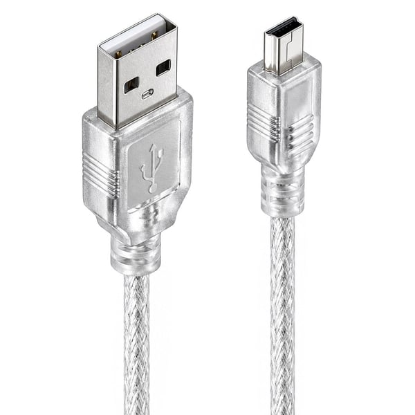 POWERMASTER PM-38848 USB ERKEK TO 5 PİN ERKEK 1 METRE ŞEFFAF UÇ V3 KABLO