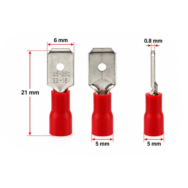 POWERMASTER PM-39071 0,5 - 1,5MM2 KESİT 0,8X4,75MM SOKET KIRMIZI İZOLELİ KABLO PABUCU (100'LÜ PAKET) Fiyatı - Merter Elektronik