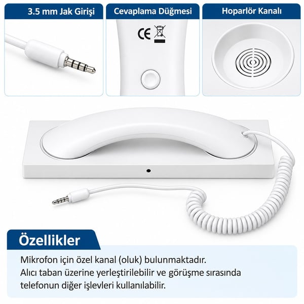 POWERMASTER PM-39122 RETRO - NOSTALJİK 3.5MM GİRİŞLİ TELEFON AHİZESİ Fiyatı - Merter Elektronik