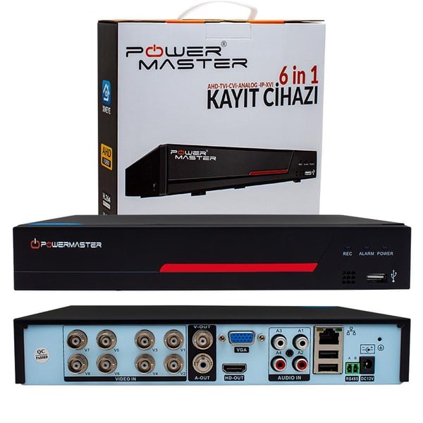 POWERMASTER PM-4407 8 KANAL 6IN1 5 MP DESTEKLİ DVR KAYIT CİHAZI (H265)