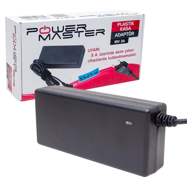 POWERMASTER PM-4734 18 VOLT - 3 AMPER 5.5*2.5 MM UÇLU SANTRAL ADAPTÖRÜ