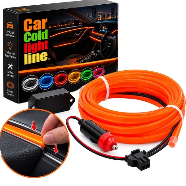 Powermaster 5 Metre 5 Volt USB Adaptörlü Neon Oranj İp Aydınlatma PM-6084 Fiyatı - Merter Elektronik