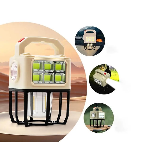 PowerMaster PM-9802 Çok Fonksiyonlu Beyaz Solar Kamp Lambası Fiyatı - Merter Elektronik