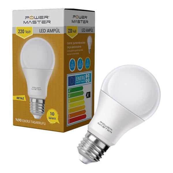 POWERMASTER PMLED-10 E27 220V 10 WATT 6500K 850 LÜMEN BEYAZ LED AMPUL