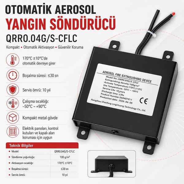 POWERMASTER QRR0.04G/S-CFLC OTOMATİK AEROSOL YANGIN SÖNDÜRÜCÜ
