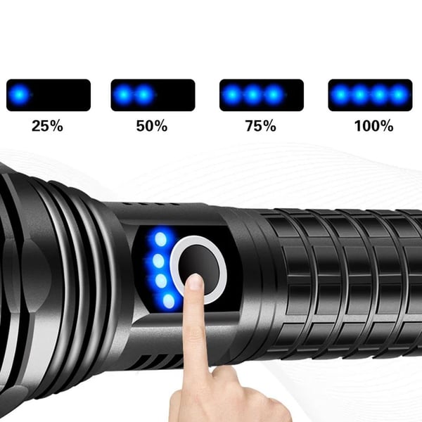POWERMASTER RELAX-30 P50 SU GEÇİRMEZ ZOOMLU FLASH ÖZELLİKLİ ŞARJLI METAL KASA PROFOSYONEL EL FENERİ