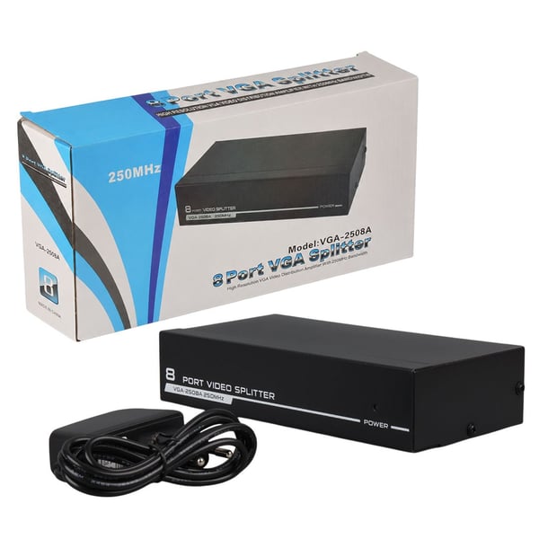 Narita NRT-2508 250 MHz 8 Port 1920x1440 Destekli VGA Video Splitter Dağıtıcı 9 V Adaptörlü Fiyatı - Merter Elektronik