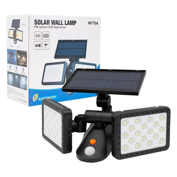 POWERMASTER W770A SENSÖRLÜ 144 SMD LEDLİ SOLAR AYDINLATMALI DUVAR LAMBASI