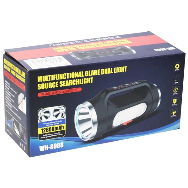 POWERMASTER WH-8088 12800 MAH 4 MODLU USB GÜÇ ÇIKIŞLI 37 LED + 1 COB LEDLİ EL TİPİ IŞILDAK FENER