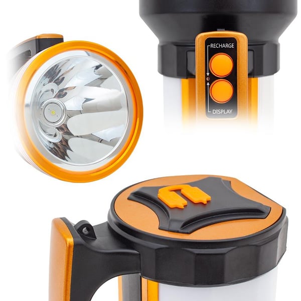 POWERMASTER XJ-1301 SOLAR PANELLİ ŞARJLI LEDLİ 3+3 KADEMELİ EL FENERİ
