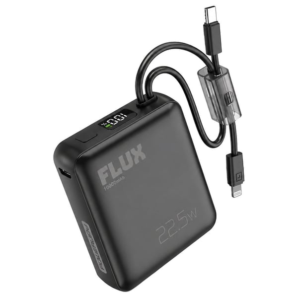 POWERWAY FLUX  DİJİTAL EKRAN 22.5W KABLOLU 10.000 MAH SİYAH POWERBANK Fiyatı - Merter Elektronik