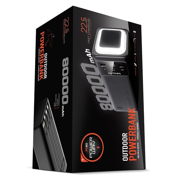 POWERWAY PD80 (PD22.5W) 80.000 MAH DİJİTAL GÖSTERGELİ  POWERBANK