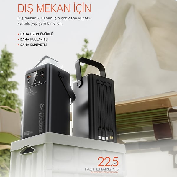 POWERWAY PD80 (PD22.5W) 80.000 MAH DİJİTAL GÖSTERGELİ  POWERBANK