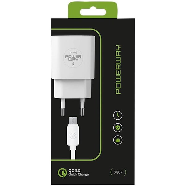 POWERWAY X-807 5 VOLT 3000 MA HIZLI ŞARJ BAŞLIK ADAPTÖRÜ + SAMSUNG KABLO DAHİL