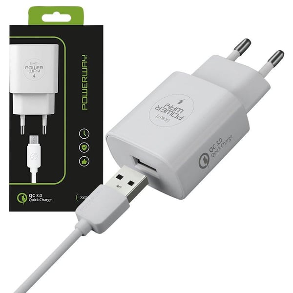 POWERWAY X-807 5 VOLT 3000 MA HIZLI ŞARJ BAŞLIK ADAPTÖRÜ + SAMSUNG KABLO DAHİL
