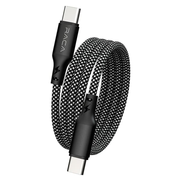 RACA RC20C 60 WATT 1 METRE SİYAH TYPE-C TO TYPE-C ŞARJ VE DATA AKTARIM KABLOSU